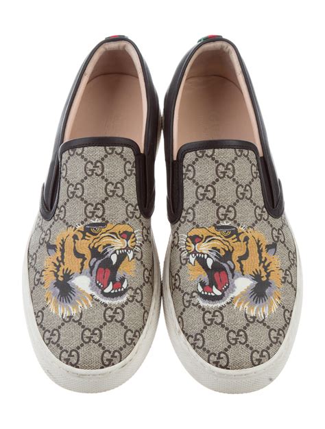 gucci tiger print shoes|Gucci tiger slip on.